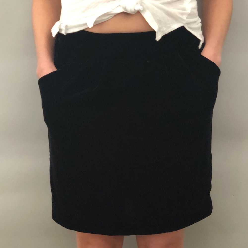 Black velvet skirt